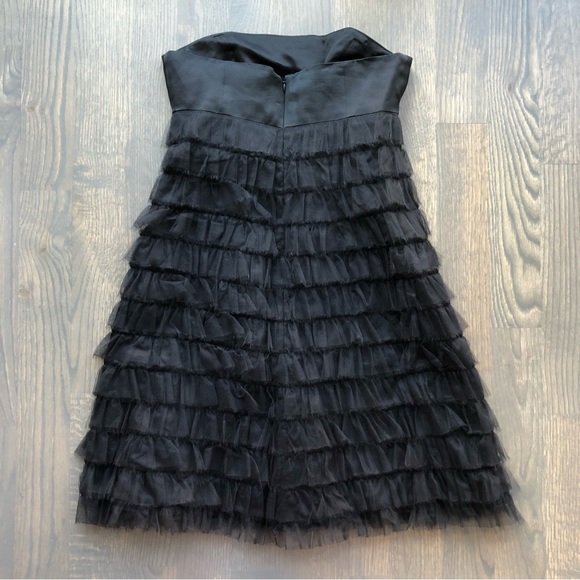 J. Crew Black Strapless Dress w/ Layers of Tuille - Picture 4 of 10